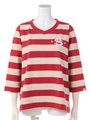 BORDER EMBROIDERY TOP/RED