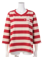 BORDER EMBROIDERY TOP/RED