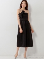 JP 胸リボン ワイド オールインワン / オケージョン / フォーマル / パーティー/Black