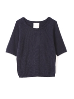 《BLANCHIC》コットンタッチアクリルトップス/ネイビー(120)