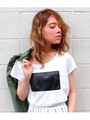 【ANAP】レザーエンボス Tシャツ/O.WHT