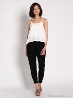 キャミレイヤード風オールンワン/WHT/ブラック