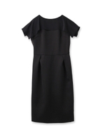 サテンケープドレス/ブラック(019)