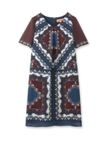 パネルプリントワンピース/ダークグリーン(123)