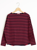 ビッグシルエットボーダープルオーバー/ネイビー柄