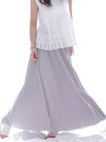 リバーシブルカットプリーツマキシスカート/グリーン