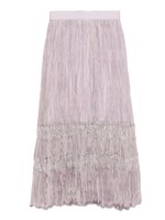 レース切り替えプリーツスカート/GRN