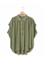 レーヨンギャザーブラウス/ブラック(019)