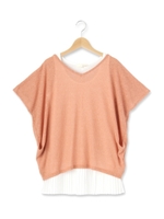 畦ニットソー×プリーツインナーセット/ワインレッド(063)