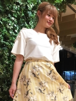 肩フリル半袖プルオーバー/オフ