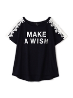 肩レースTシャツ/ネイビー(120)