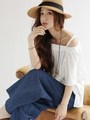 2wayオフショルブラウス/ピンクベージュ