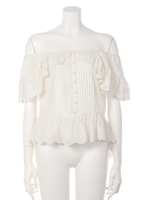 BACKリボンオフショルブラウス/ブラック