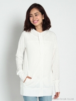 UVカットスラブチュニックパーカー/ブラック