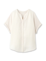 [L]スキッパージョーゼットブラウス/ホワイト(001)