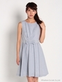 summerストライプフレアーワンピース/ライトブルー