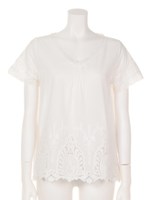 カットワークレーストップス/WHT