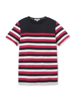 ジャカード切り替えボーダーカットソー/ボルドー(164)