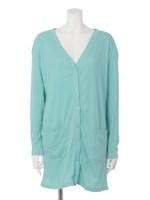 テレコ ロング カーディガン/SAX