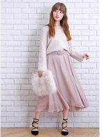 ベルト付ランダムヘムスカート/モカ