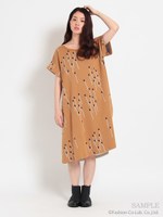 マッチ棒ダブルジャカードワンピース/マスタード