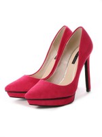 【BABY PURE】アウトストームポインテッドハイヒールパンプス/ピンクスエード