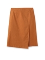 リネン混ラップ風ツイルスカート/キャメル(041)