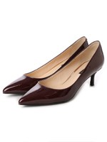 【BABY PURE】ローヒールポインテッドパンプス/ワインエナメル