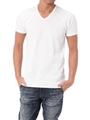 【吸水速乾】【AZUL by moussy】COMFORTタックフライスVネック半袖T/WHT