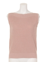 １２Ｇ畦ラメ混ノースリプルオーバー/オフホワイト