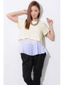シフォンプリーツ切替TOP/YELLOW
