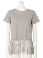 【O】フリンジカットTシャツ/GRAY