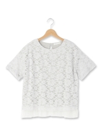 レイヤード風レースカットソー/ライトグレー(011)