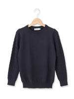 袖ケーブルニット/オフホワイト(003)