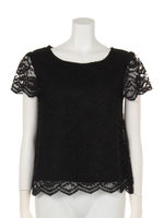 スカラレースブラウス/ピンク