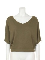 ドルマンカットトップス/カーキ