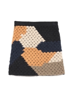 かぎ針カラーブロックスカート/WINE