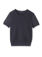 半袖ラメニットソー/サックス(090)