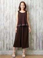 T/RベアノースリTOPS+スカンツ/SET UP/カーキ