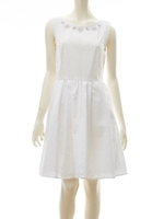 『美人百花5月号掲載』美人百花コラボフラワーレースビジュー付きワンピース/ブルー系花柄