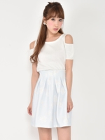 水彩フラワースカート/オフホワイト