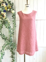 格子ボンディングレースワンピ/ホワイト