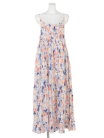 【anapmimpi】パターンマキシワンピース/SAX