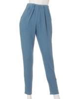 ドレープニットデニムパンツ/ブルー