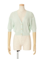 【an another angelus】シェル釦透かし柄ニットカーディガン/PINKBEIGE