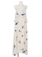 [HLAADA FOR ROSE BUD]花柄マキシ丈ワンピース/WHITE DK