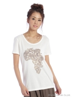 monky hand print Tシャツ/オフホワイト