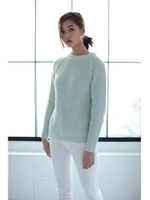 【AZUL by moussy】C/AC畦編みラグランニットプルオーバー/T.GRY