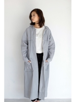 【AZUL by moussy】ナイロンワッシャーロングコート/WHT