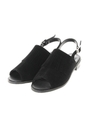 【AZUL by moussy】フェイクスウェードフリンジサンダル/BLK